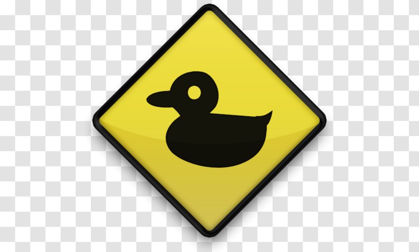 Duck Crossing Traffic Sign Warning - Yellow Road Transparent PNG