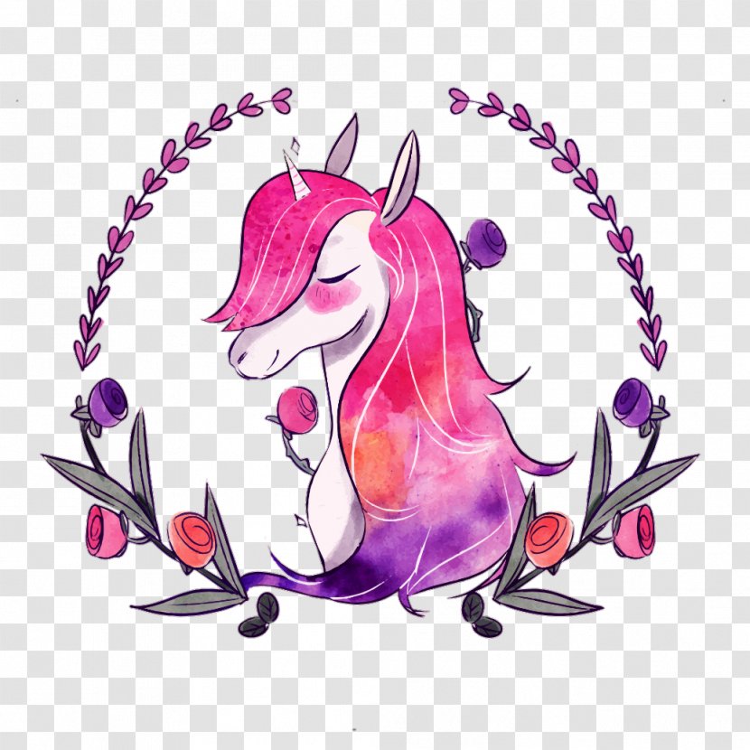 Unicorn Valley Paper Drawing Image - Purple Transparent PNG