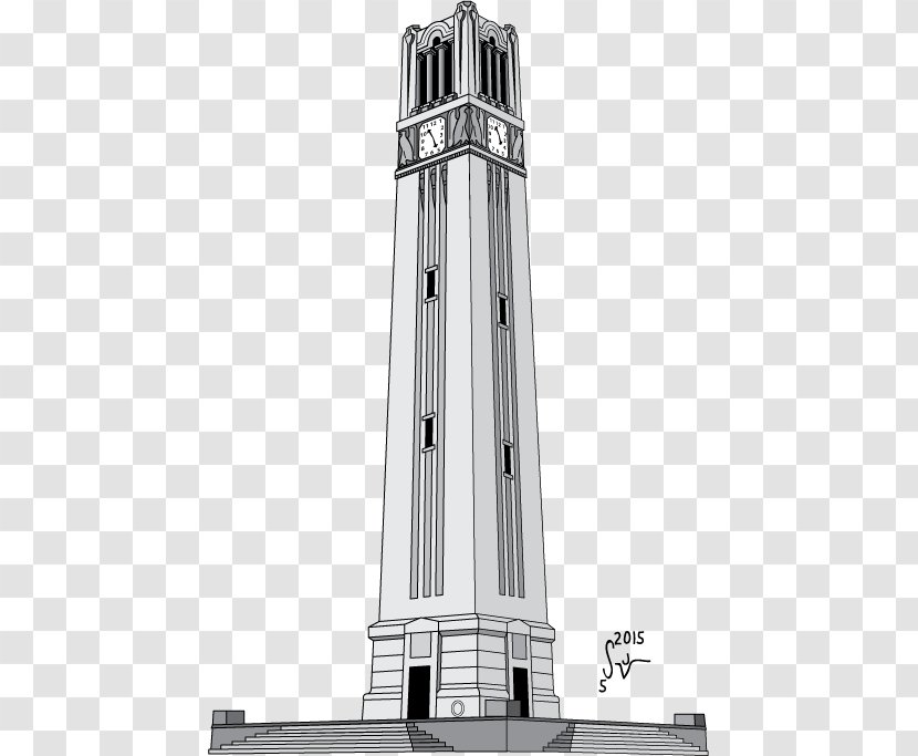 NC State Memorial Bell Tower Drawing - North Carolina - Raleigh Transparent PNG