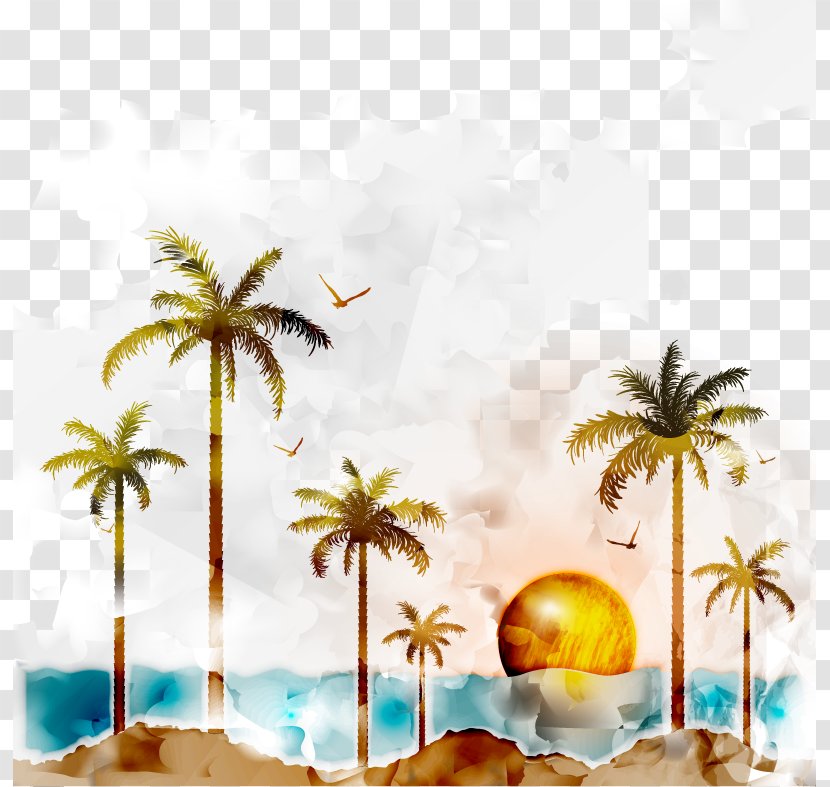 Tiny Buddha Beach Business Management LinkedIn - Lori Deschene - Watercolor Coconut Trees And Sunset Transparent PNG
