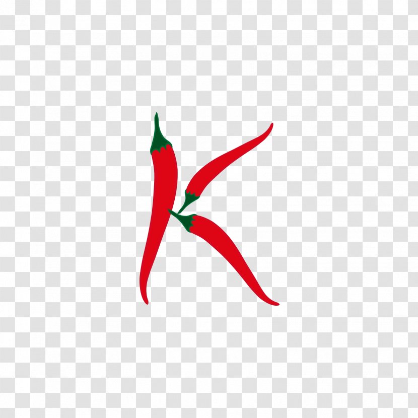 K Letter Alphabet - Red - Pepper Transparent PNG