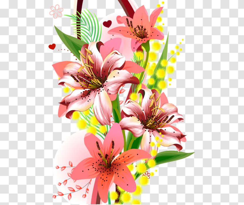 Flower Lilium Clip Art - Floristry - Hand-painted Lily Decoration Transparent PNG