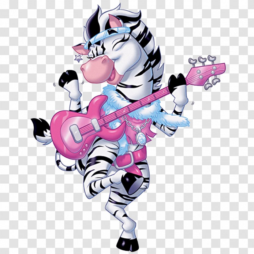 Zebra Horse - Watercolor Transparent PNG