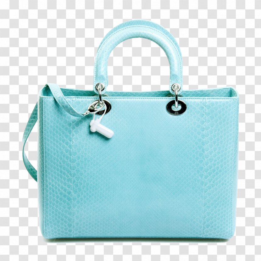 Tote Bag Blue Handbag Leather - Aqua - Dior Princess Diana Transparent PNG