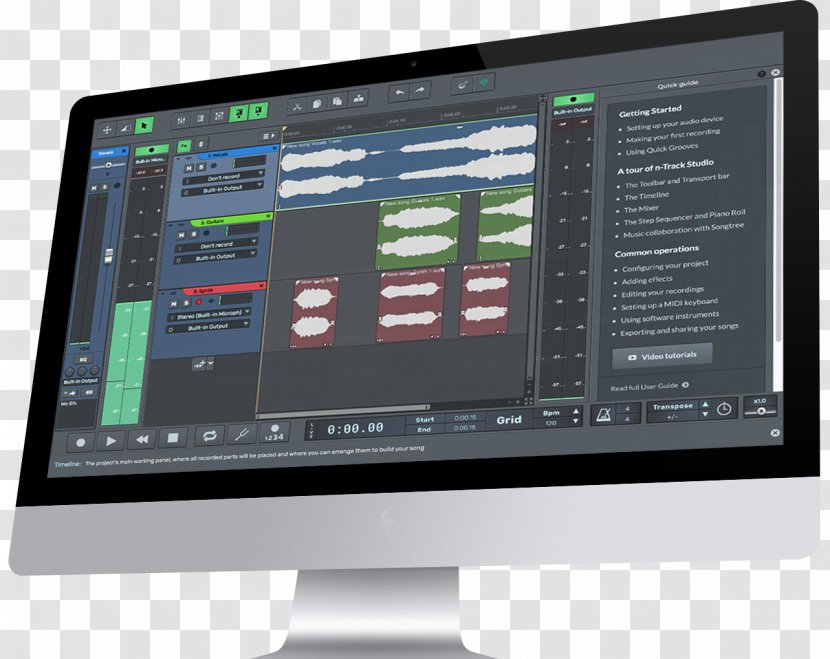 Digital Audio Workstation N-Track Studio Multitrack Recording - Heart - Imac Transparent PNG