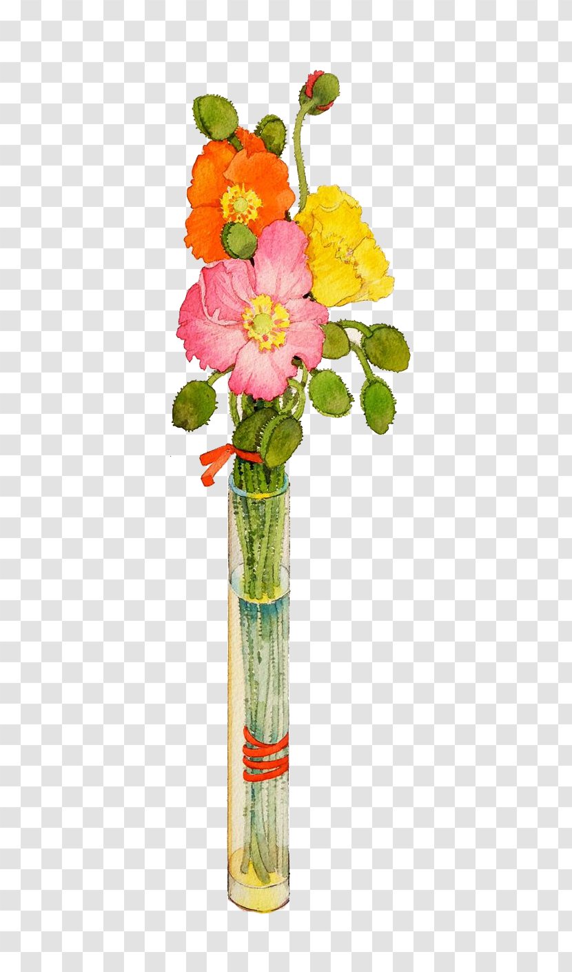 Glass Vase Bottle Euclidean Vector - Flowering Plant - Flowers Transparent PNG