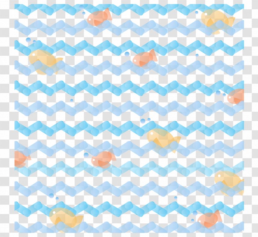 Dress Zigzag Teal White Textile - Aqua - Vector Blue Wave Pattern Ocean Fish Transparent PNG