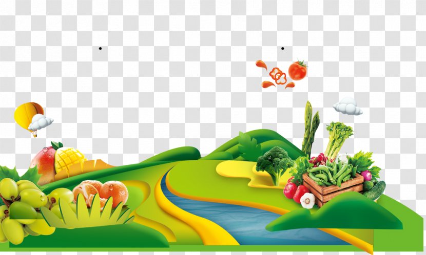 Fruit Vegetable Food Safety - Landscape Consisting Of Fruits And Vegetables Transparent PNG