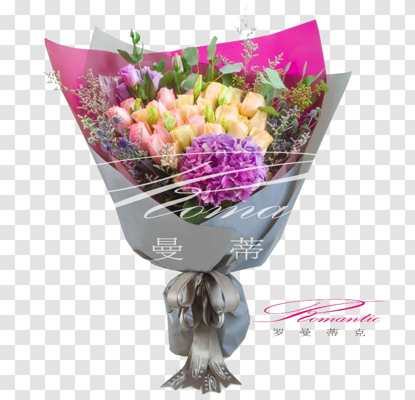 Rose Paper Packaging And Labeling Nosegay - Flowering Plant - Grey Wrapping Bouquet Transparent PNG