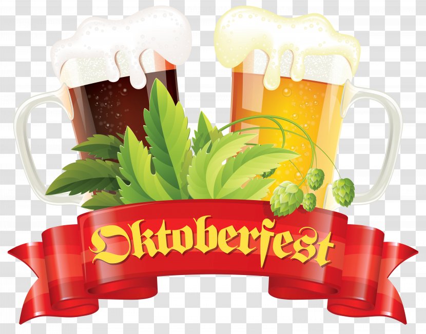 Beer Glassware Oktoberfest Märzen Clip Art - Royalty Free - Red Banner Beers And Malt Clipart Picture Transparent PNG