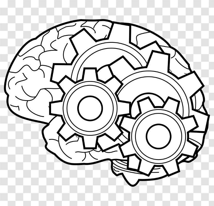 Black And White Internet Clip Art - Flower - Brain Logo Transparent PNG