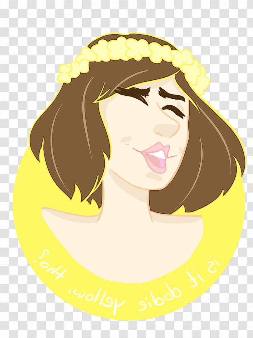 Nose Woman Hat Yellow Forehead - Beautym - Black Hair Smile Transparent PNG