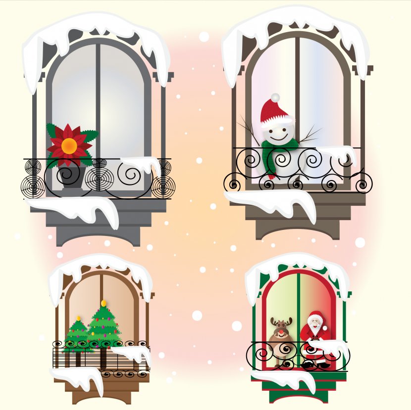 Christmas Window Clip Art - Cliparts Transparent PNG