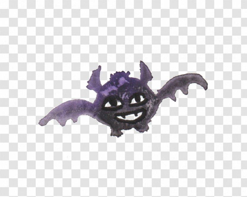 Purple Figurine - Batman - Bat Watercolor Transparent PNG