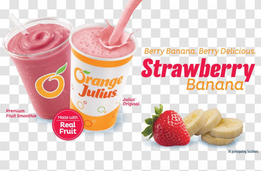 Frozen Yogurt Smoothie Milkshake Ice Cream Strawberry - Banana Smoothies Transparent PNG