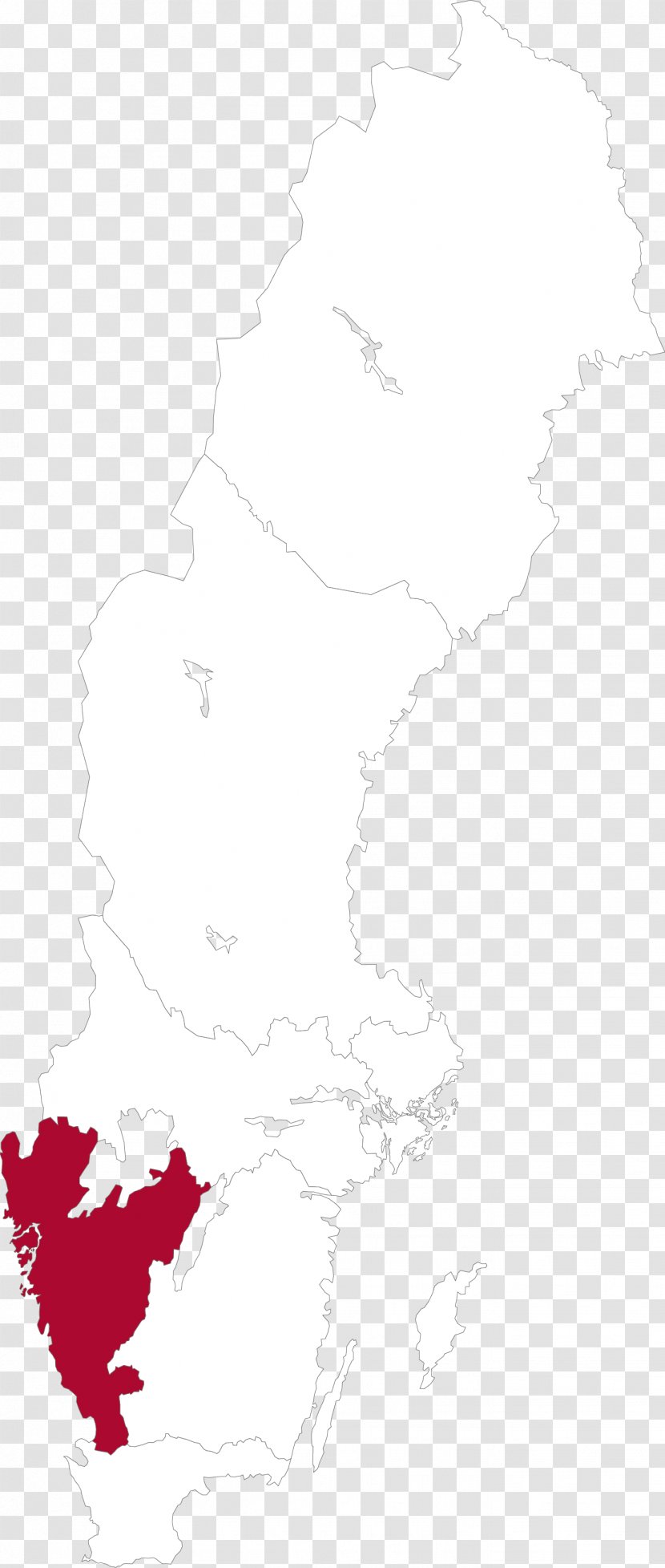 Sweden White Drawing Map - Vast Transparent PNG