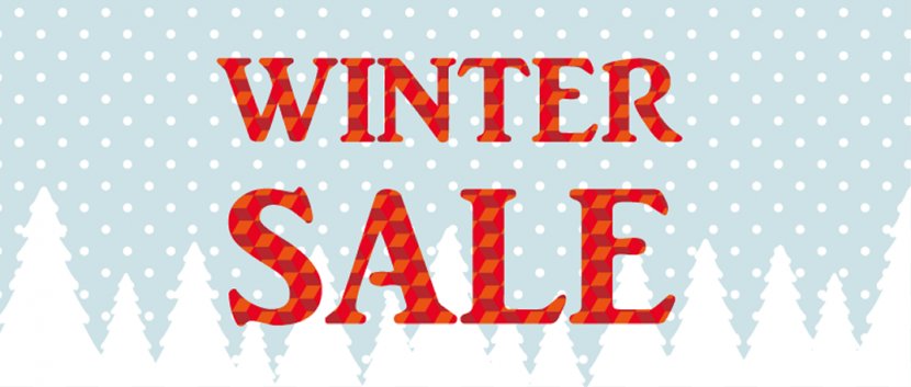 Winter Sale Bargain Promotion - Logo Red Transparent PNG