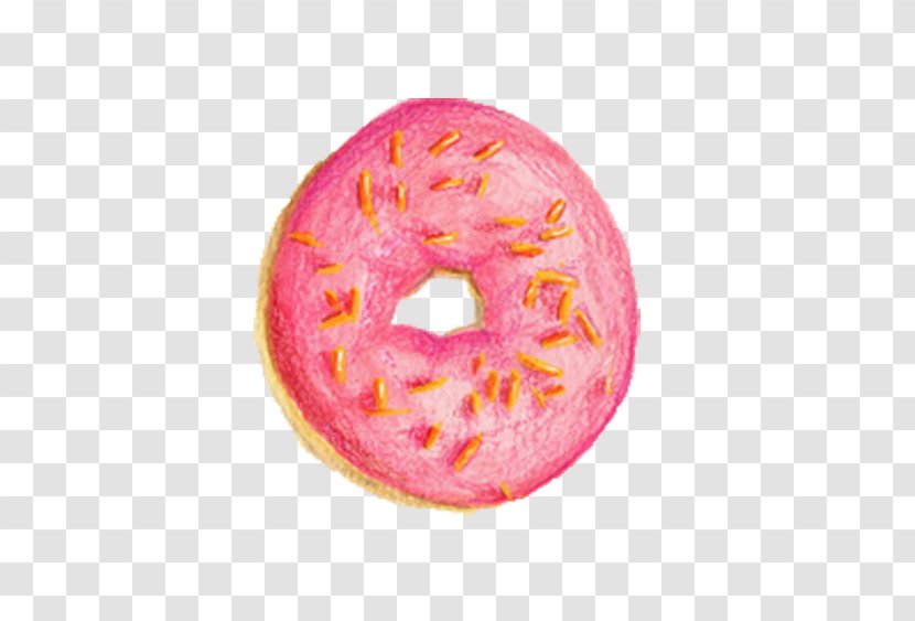 Doughnut Food Drawing Illustration - Cookie - Pink Donut Transparent PNG