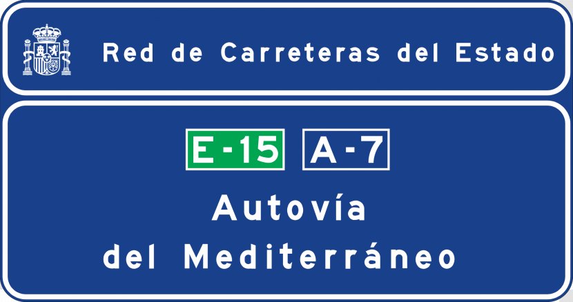 Autovía A-7 Autopista AP-7 AP-66 A-66 Dual Carriageway - Signage - Road Transparent PNG