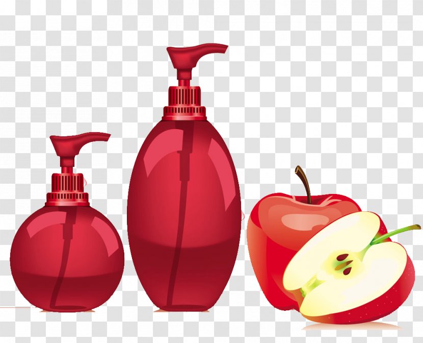 Shampoo Bottle Shower Gel Clip Art - Pomegranate Juice - Apple Washing Supplies Transparent PNG