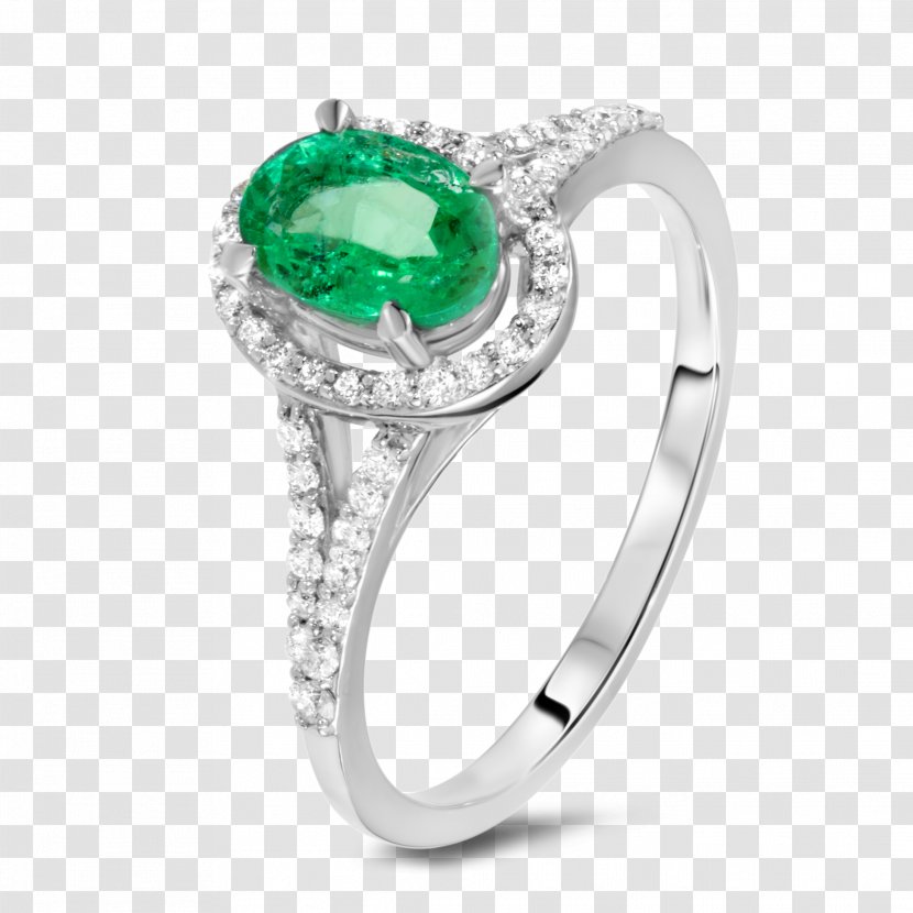 Emerald Engagement Ring Diamond Carat Transparent PNG