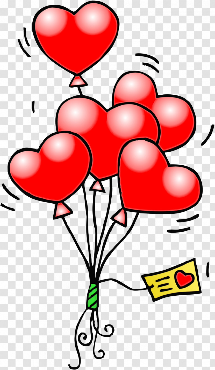 Balloon Red Heart Love Happy Transparent PNG