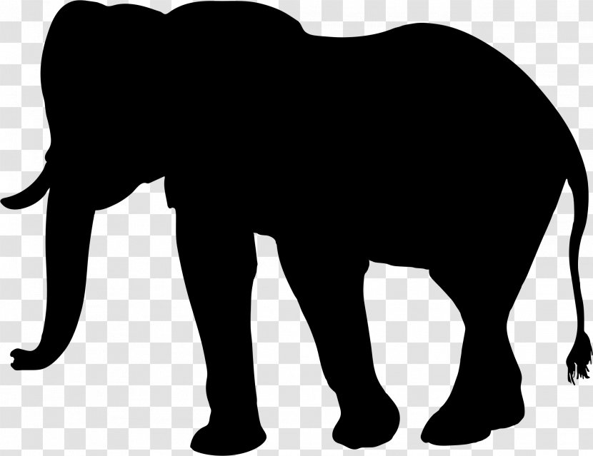 African Elephant Asian Clip Art - Black And White Transparent PNG