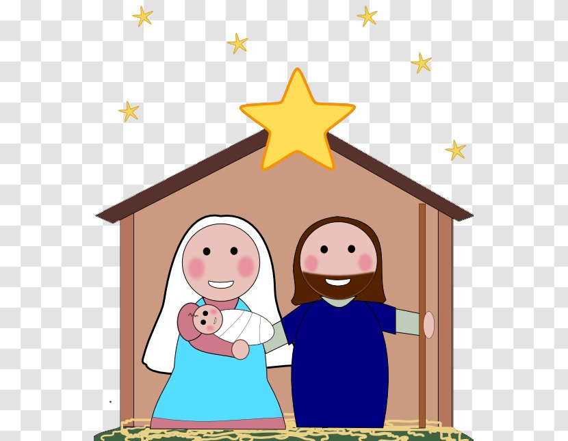 Nativity Scene Of Jesus Christmas Clip Art - Public Domain - Free Clipart Transparent PNG