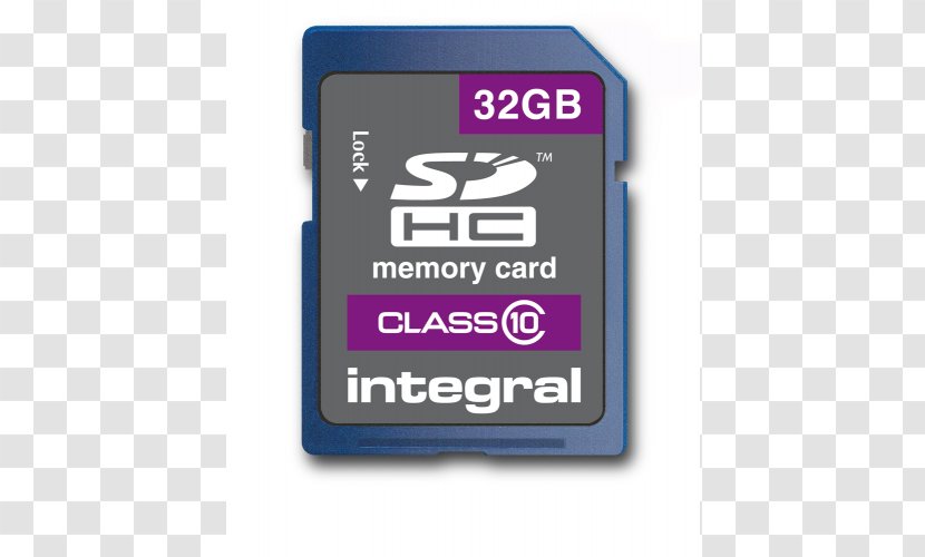 Flash Memory Cards SDHC Secure Digital High Capacity Computer Data Storage - Card - Integral Transparent PNG