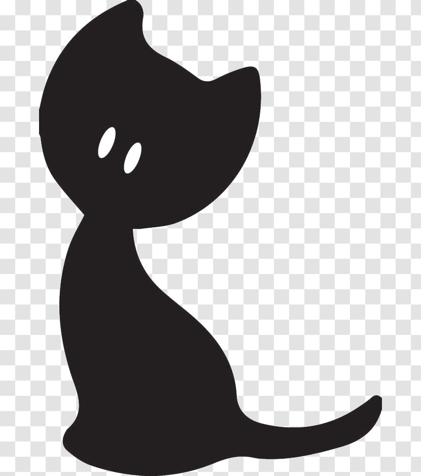 Whiskers Cat Silhouette Kitten Clip Art - Fictional Character Transparent PNG