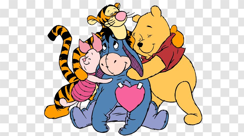 Winnie The Pooh Piglet Eeyore Tigger Rabbit - Happiness - Disney Valentine Cliparts Transparent PNG