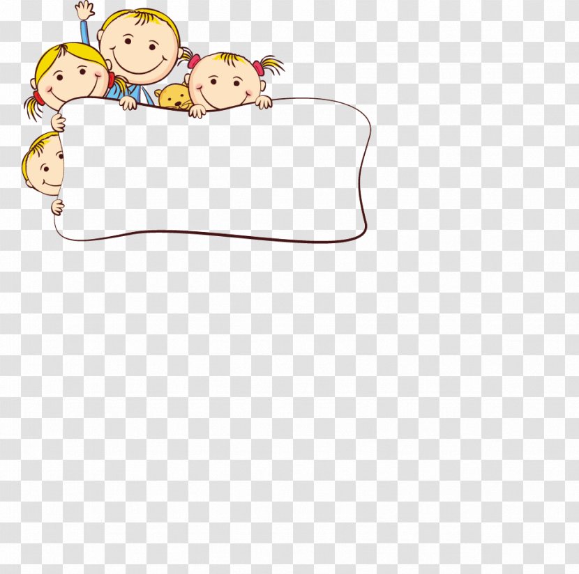 Child Drawing Picture Frame School Clip Art - Flooring - Cute Cartoon Characters Border Background Transparent PNG