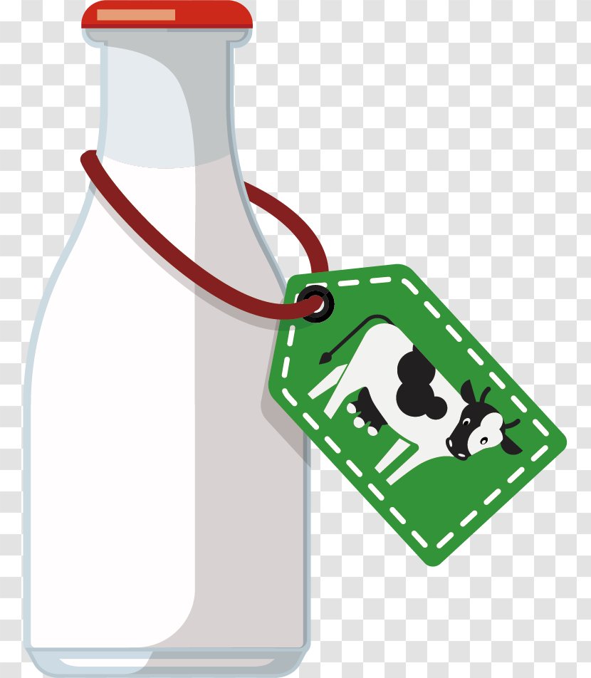 Milk Bottle Euclidean Vector - Green - Wear Label Transparent PNG