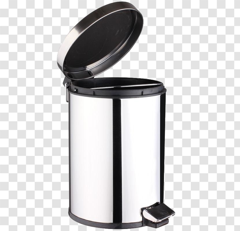 Waste Container Stainless Steel - Purchasing - Foot Trash Can Transparent PNG