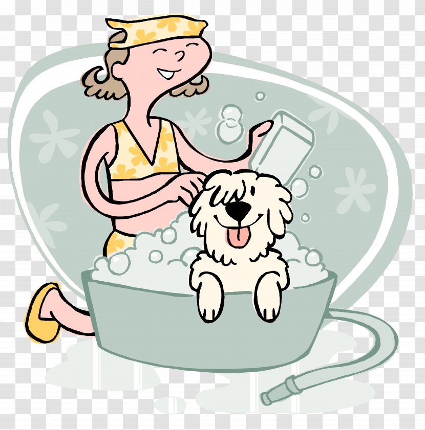 Dog Grooming Cat Puppy Pet - Watercolor - A Bath Transparent PNG