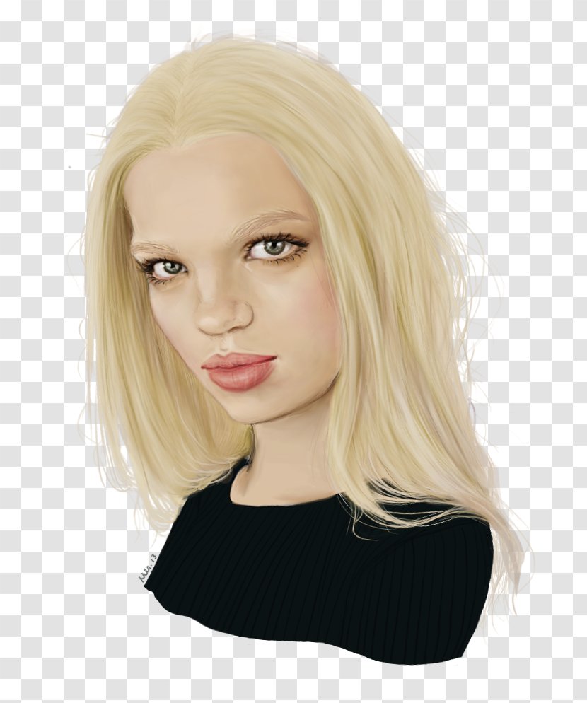 Blond Brown Hair Long Wig Transparent PNG