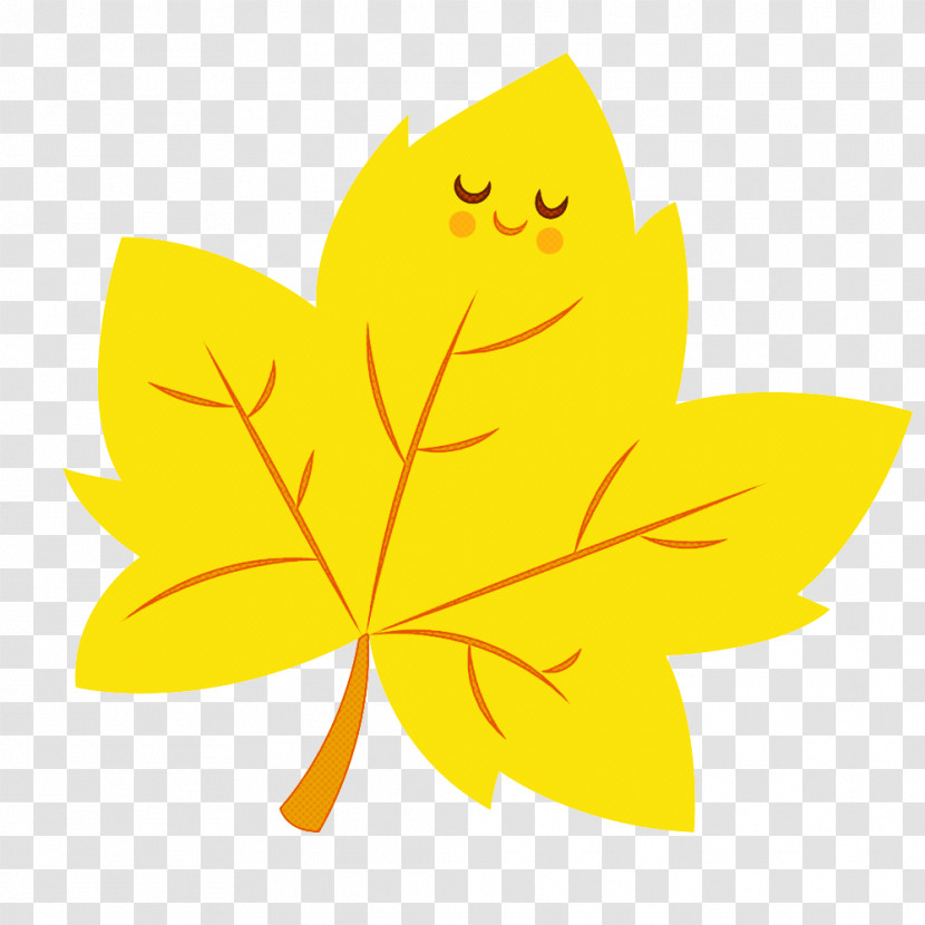 Leaf Yellow Tree Plant Smile Transparent PNG