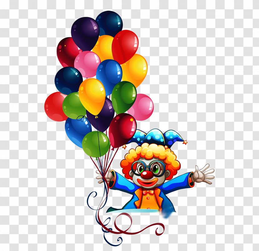 Clown Cartoon Balloon - April Fools Day - Holding A Transparent PNG
