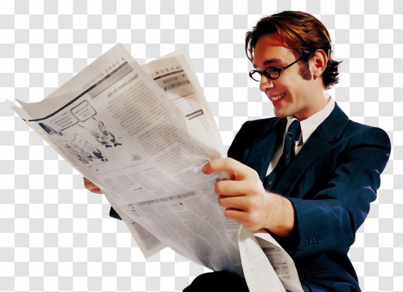 Newspaper Job Hand Businessperson Gesture - Paint - Whitecollar Worker Reading Transparent PNG