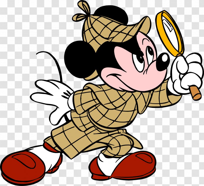 Mickey Mouse Minnie Sherlock Holmes Detective Clip Art - Fictional Character Transparent PNG