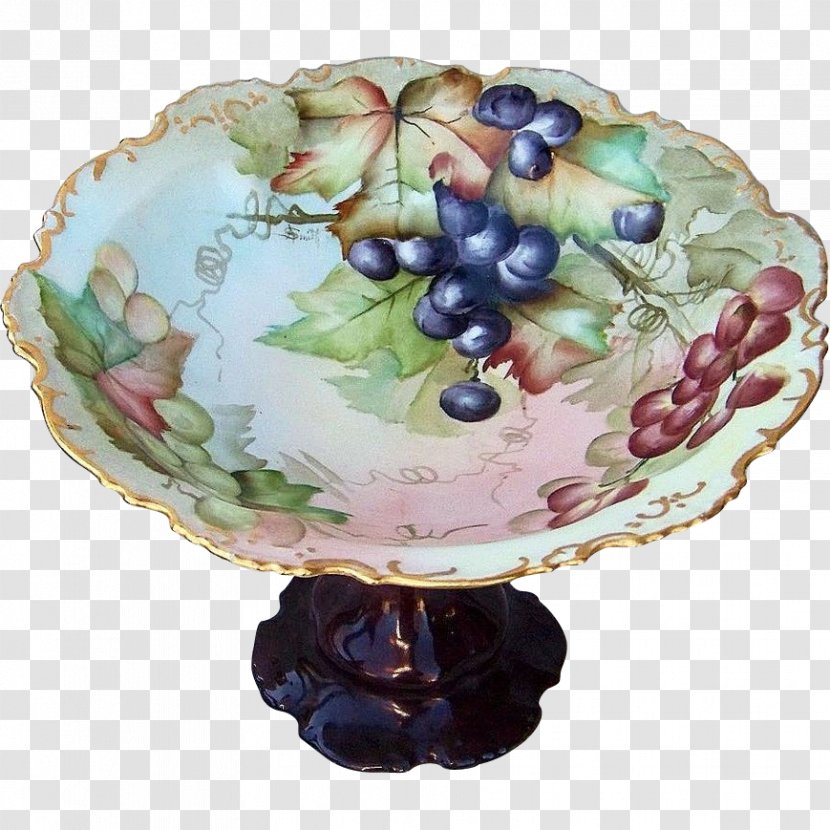 Ceramic Fruit - Grapevine Family - Hand Painted Purple Transparent PNG