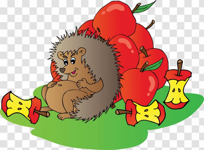 Hedgehog Royalty-free Apple Clip Art - Food - Cartoon Transparent PNG