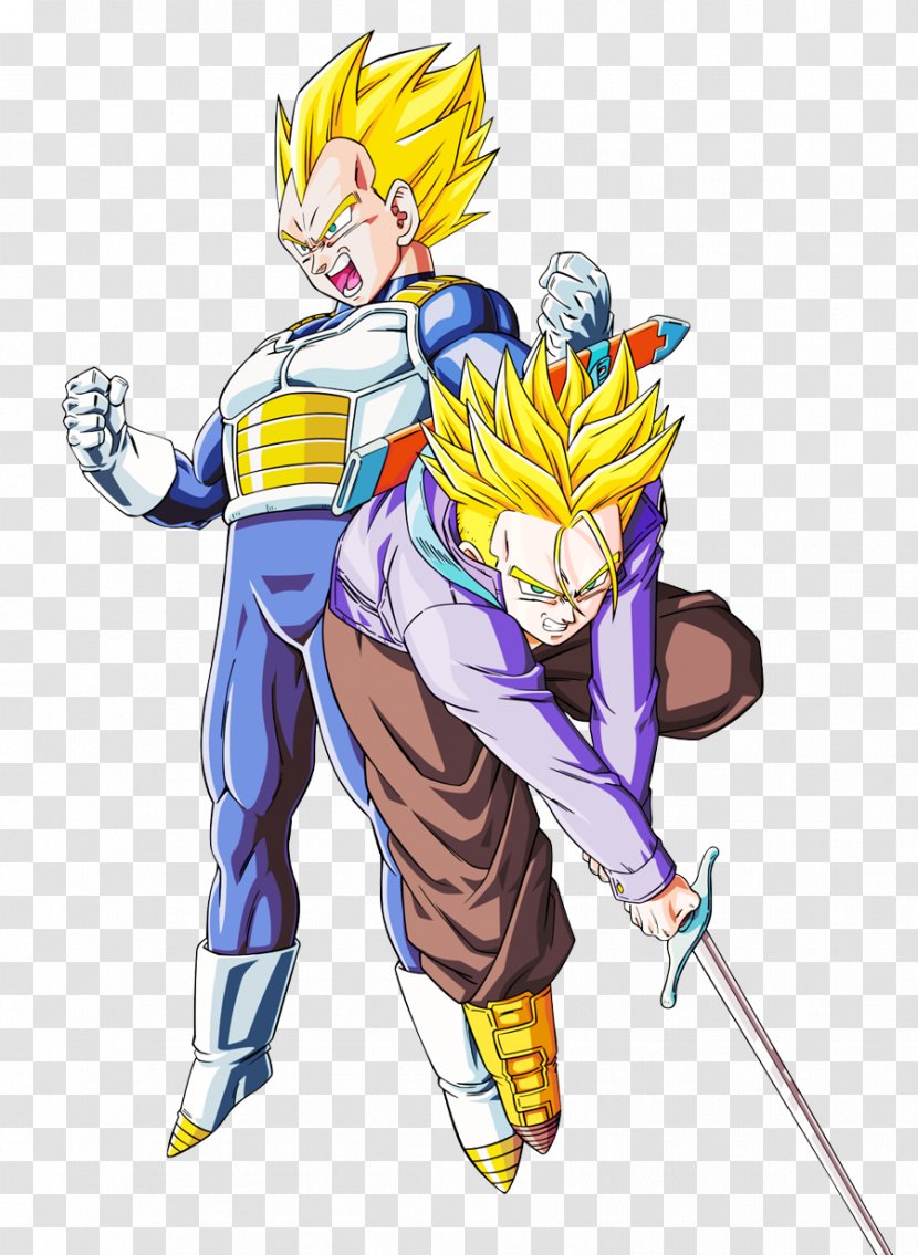 Vegeta Trunks Goku Majin Buu Bulma - Watercolor Transparent PNG