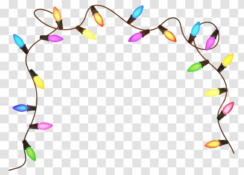 Christmas Light Bulb - Branch - Line Art Twig Transparent PNG