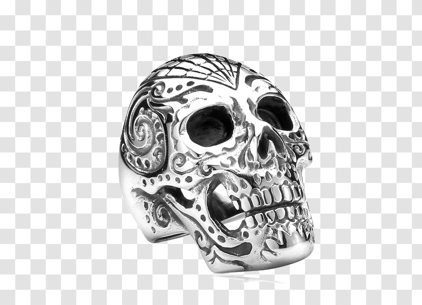 Ring Stainless Steel Silver Skull - Bone Transparent PNG