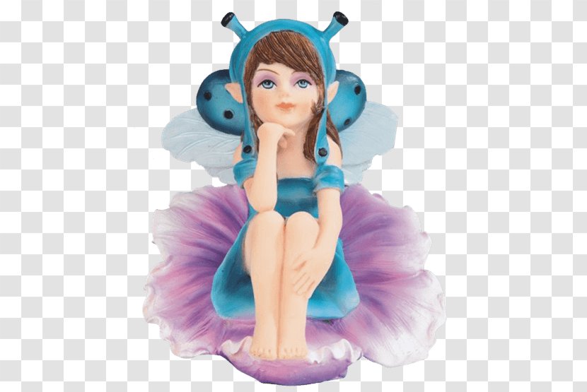 The Fairy With Turquoise Hair Figurine Statue Blue - Childlike Hand Painted Transparent PNG