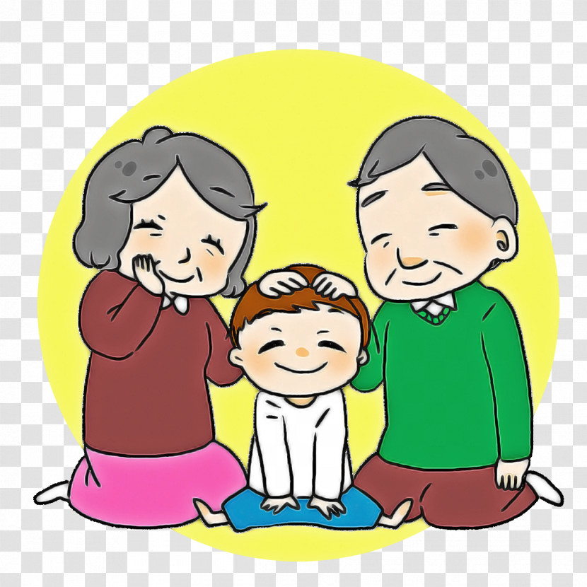 Cartoon Grandchild Grandmother Drawing Laughter Transparent PNG