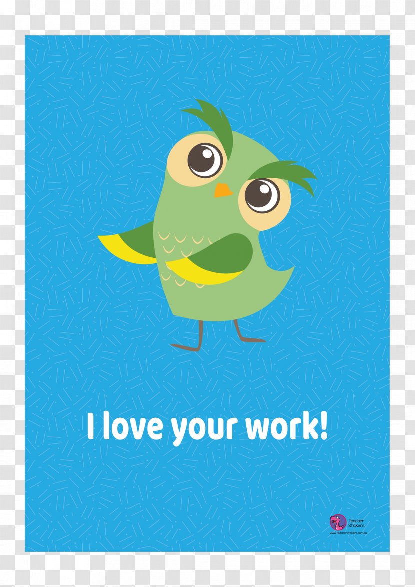 Poster Beak Owl Text - Green Transparent PNG