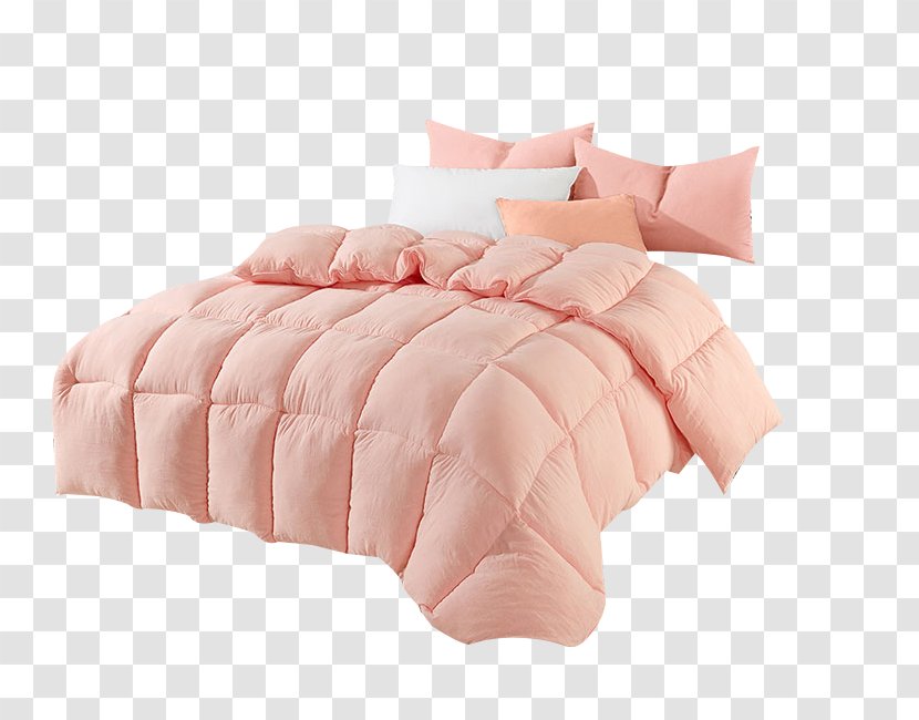 Bed Sheet Towel Mattress Blanket - Orange Pink Quilt Bedding Transparent PNG