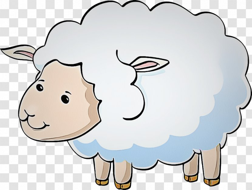 Sheep Cartoon Clip Art Head - Bovine Snout Transparent PNG